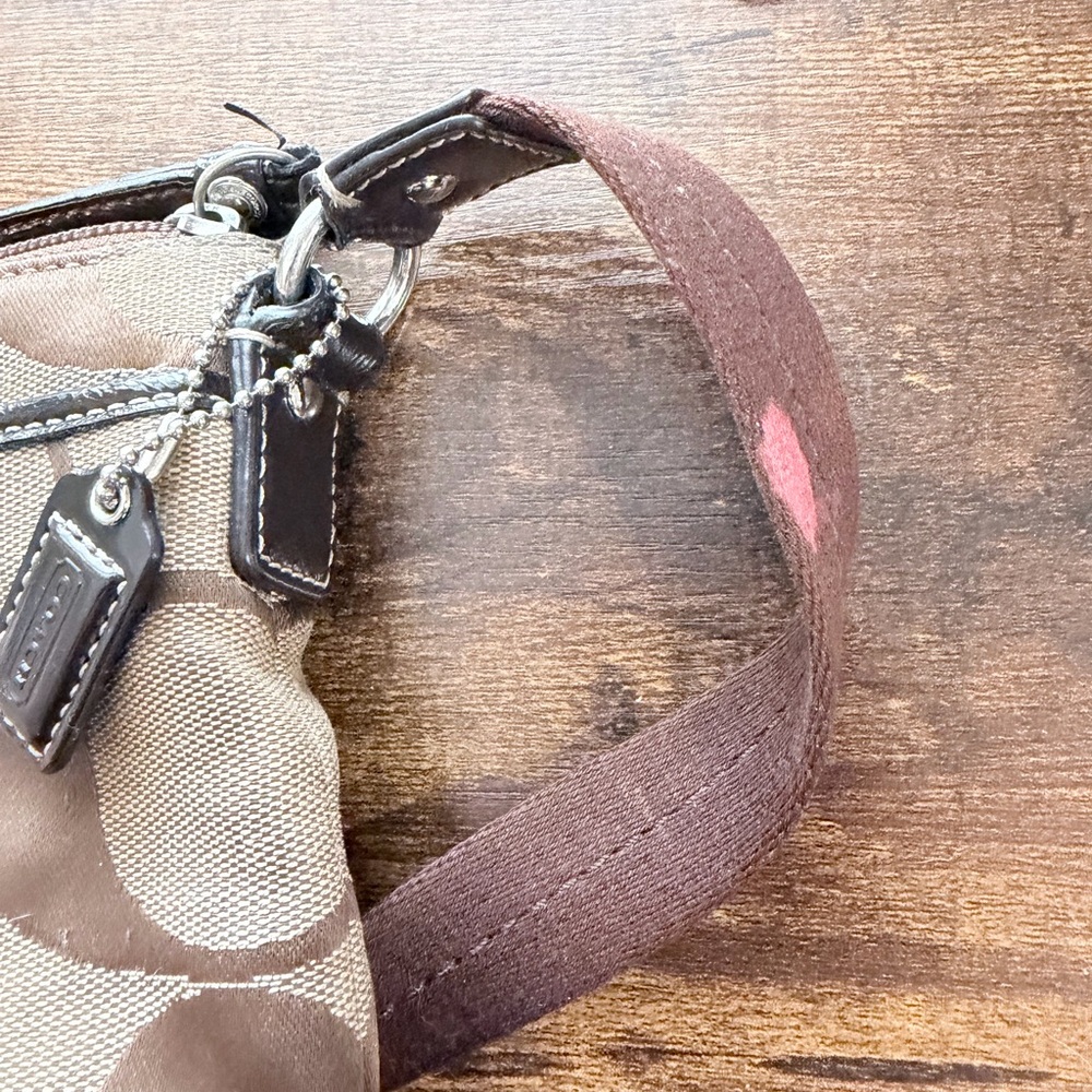 Coach Tan and Brown Signature Crossbody Bag - Picture 3 of 9